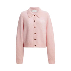 Coach Coach Embroidered Cropped Cardigan Light Pink