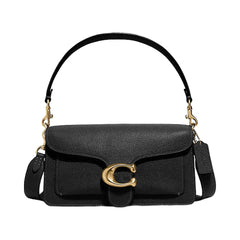 Coach Tabby Shoulder Bag 26 Polished Pebble Leather-Brass-Black