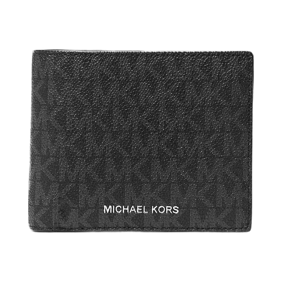 Michael Kors Cooper Logo Billfold Wallet With Passcase Black