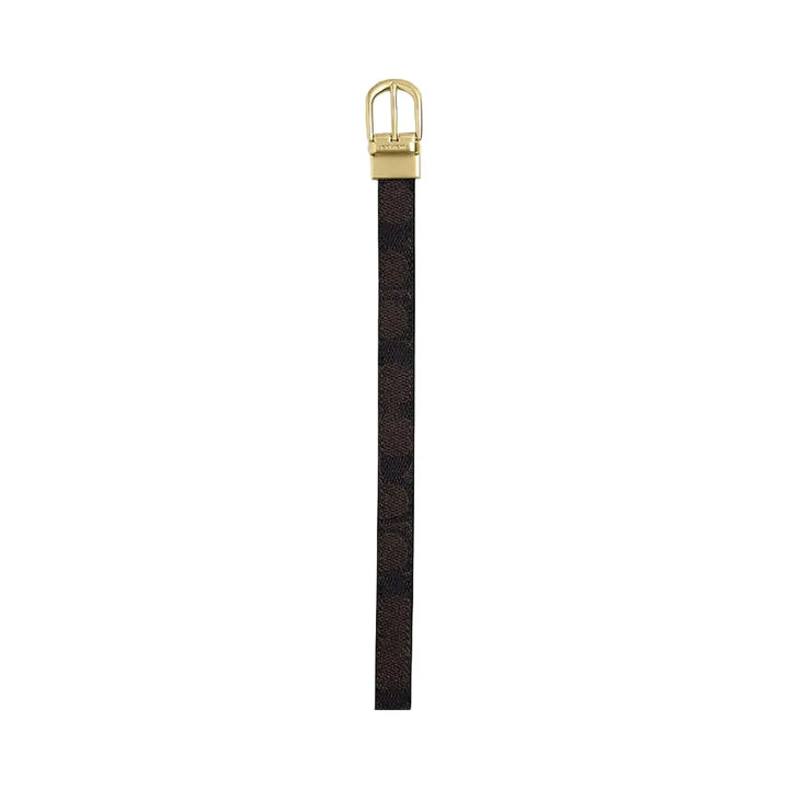 Coach Classic Buckle Cut To Size Reversible Belt, 18 Mm Signature Canvas-Gold-Walnut-Black
