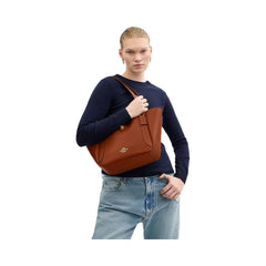 Coach Hadley Turnlock Tote Smooth Leather-Gold-Tan