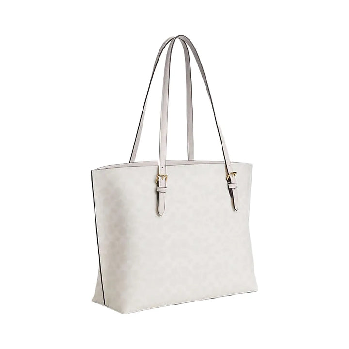 Coach Mollie Tote Bag In Signature Canvas Signature Canvas-Gold-White-Chalk