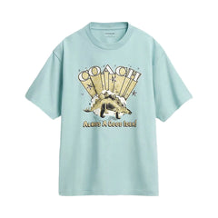 Coach Stegosaurus Relaxed T-Shirt In Organic Cotton Blue Haze