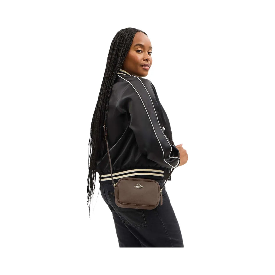 Coach Mini Jamie Camera Bag Pebbled Leather-Gold-Dark Stone