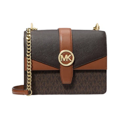 Michael Kors Greenwich Small Color-Block Signature Logo Crossbody Bag Brown Multi