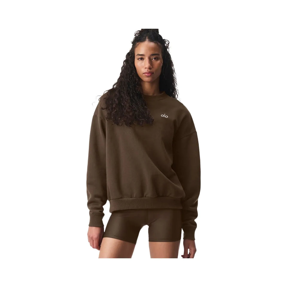 Alo Women's Accolade Crew Neck Pullover - Espresso