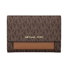 Michael Kors Jet Set Medium Signature Logo 2-in-1 Wallet Brown