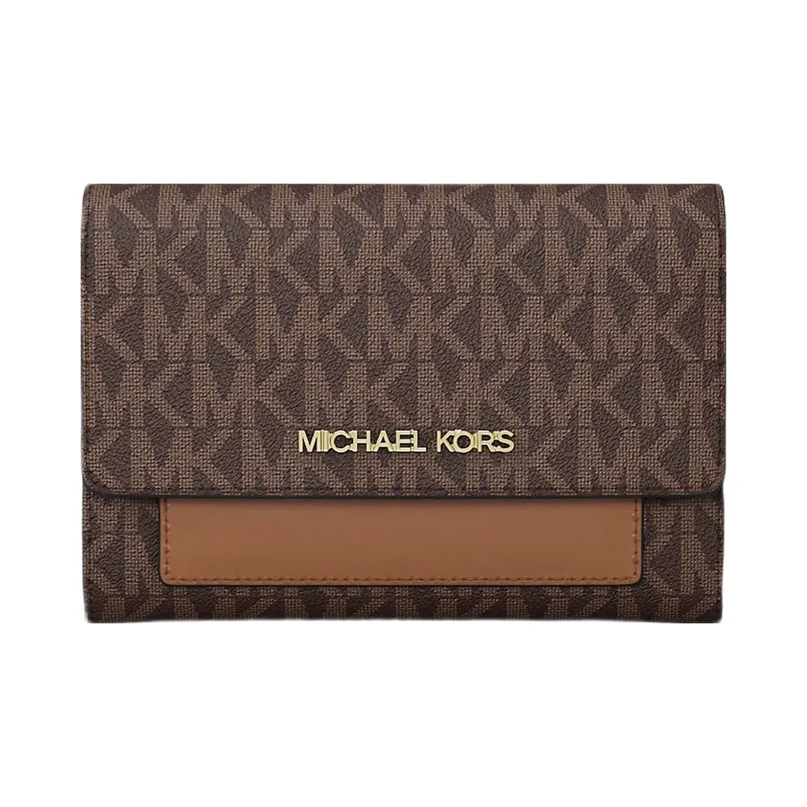 Michael Kors Jet Set Medium Signature Logo 2-in-1 Wallet Brown