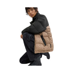 Coach Signature Down Jacket In Recycled Polyester Tan Signature
