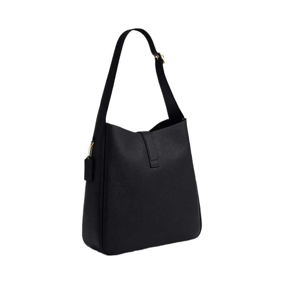 Coach Hadley Large Shoulder Bag Pebbled Leather-Gold-Black