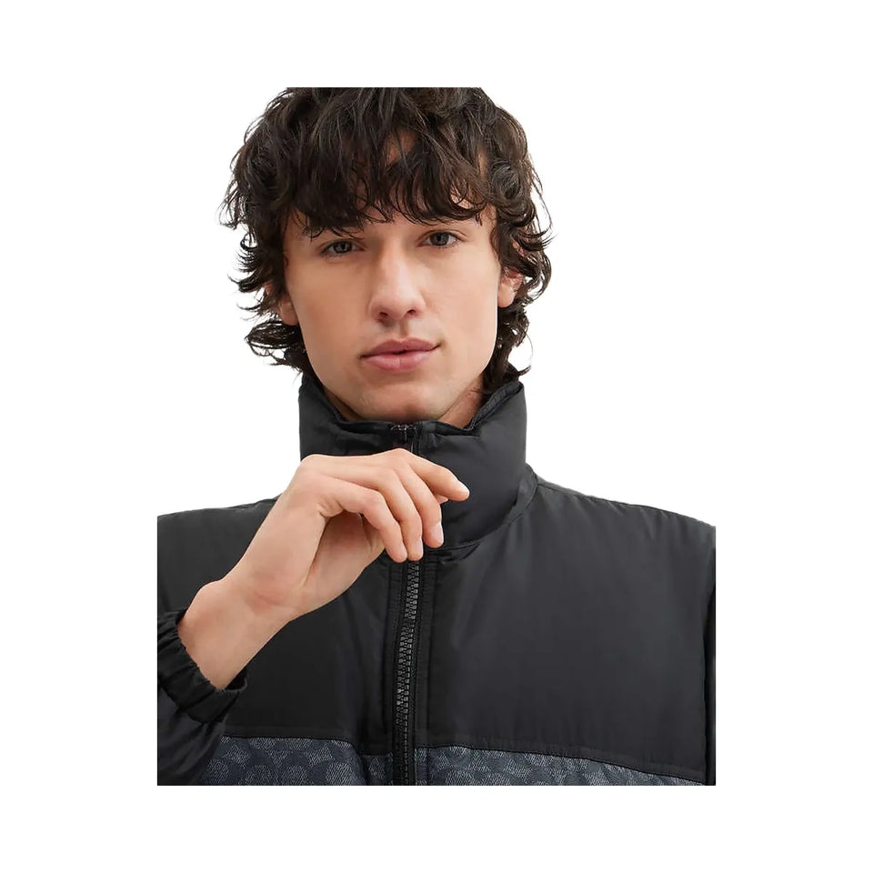 Coach Signature Down Jacket In Recycled Polyester Charcoal Signature