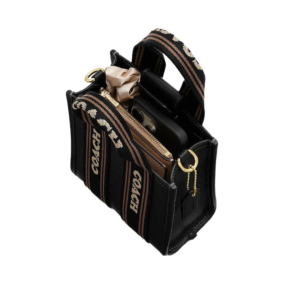 Coach Smith Mini Tote Bag Pebbled Leather-Gold-Black Multi