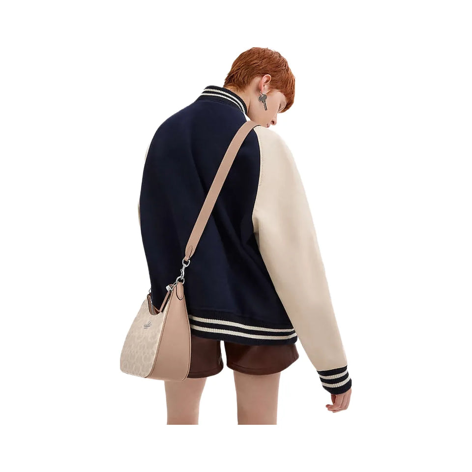 Coach Reversible Strap In Signature Canvas Signature Canvas-Silver-Sand-Taupe