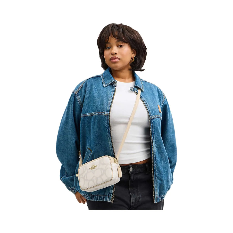 Coach Mini Jamie Camera Bag In Sketch Signature Canvas Signature Canvas-Gold-Ivory