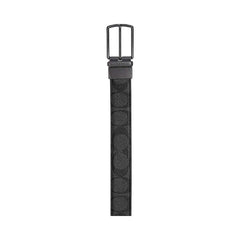 Coach Harness Buckle Cut To Size Reversible Belt, 30 Mm Charcoal-Black