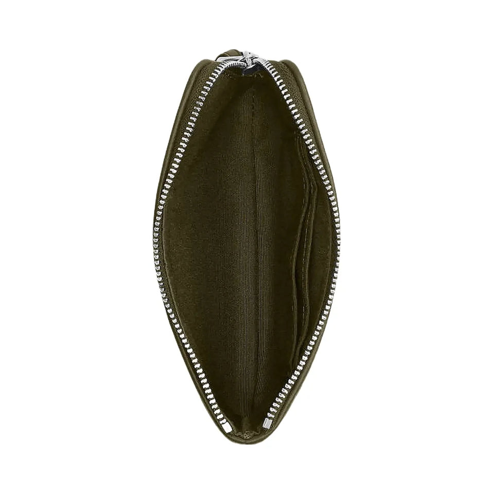 Coach Corner Zip Wristlet In Signature Jacquard Non Leather-Silver-Olive Drab-Olive Drab