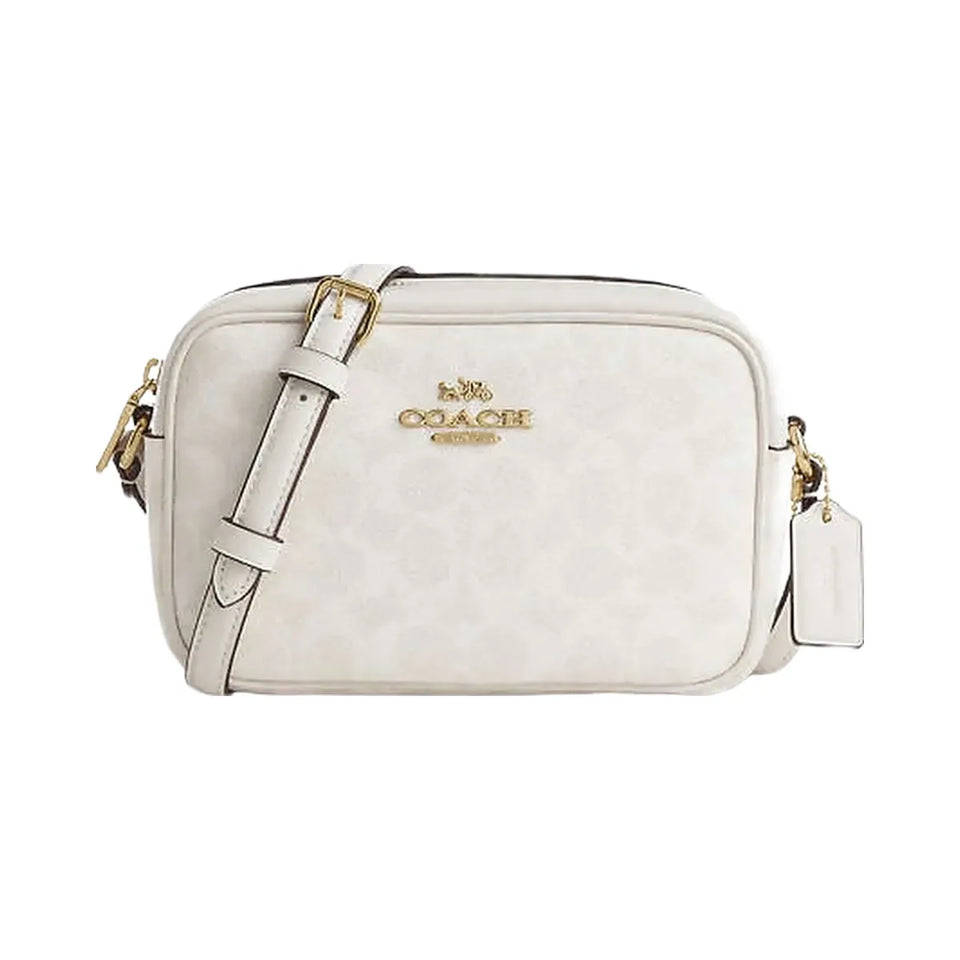 Coach Mini Jamie Camera Bag In Signature Canvas Signature Canvas-Gold-White-Chalk
