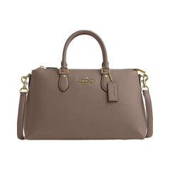 Coach Georgia Satchel Bag Pebbled Leather-Gold-Dark Stone