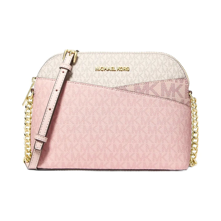 Michael Kors Jet Set Travel Medium Color-Block Signature Logo Crossbody Bag Pwd Blsh Mlt