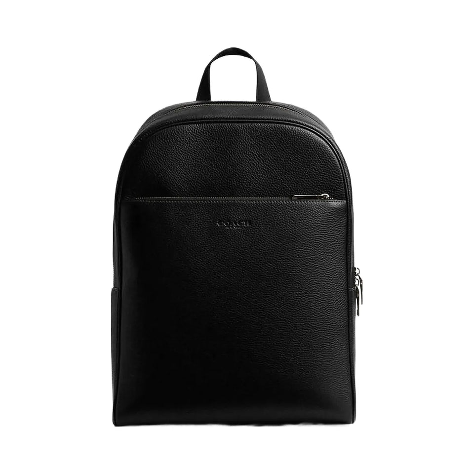 Coach Owen Backpack Pebbled Leather-Gunmetal-Black