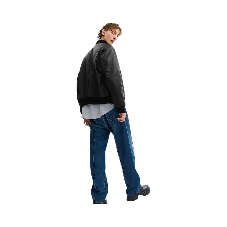 Coach Leather Varsity Jacket Black