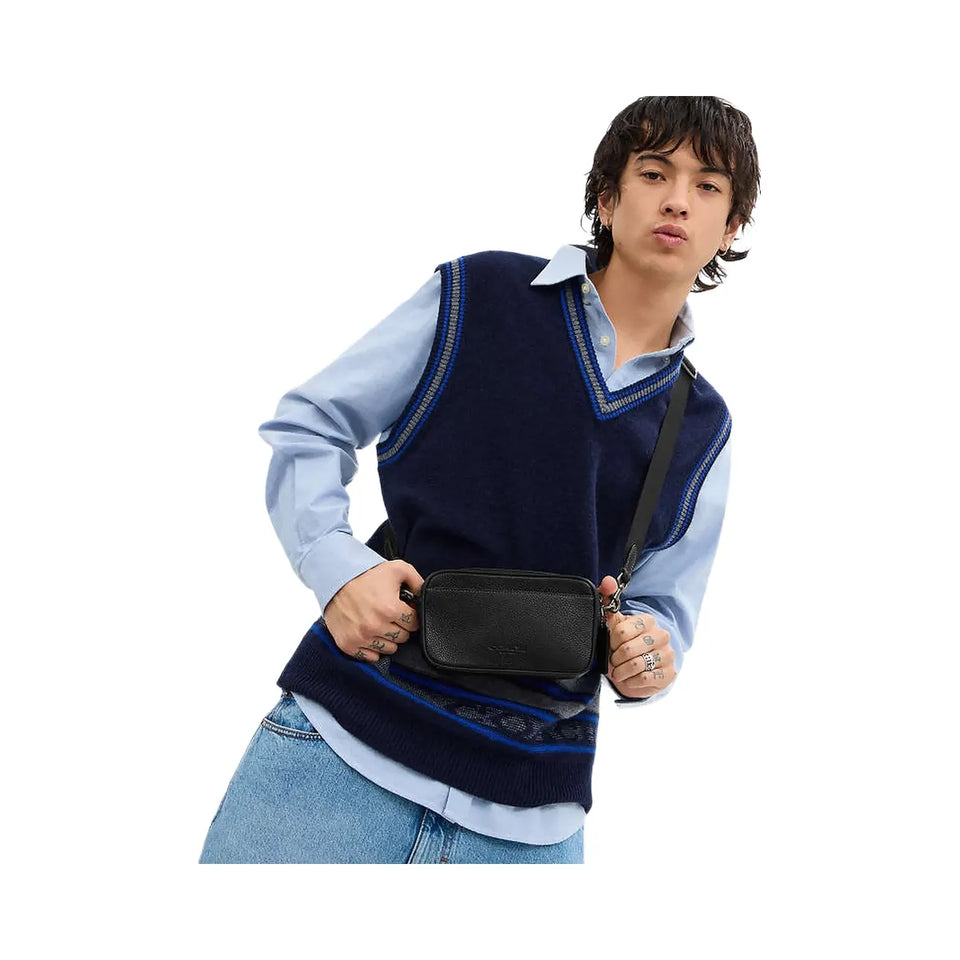 Coach Leather Varsity Jacket Black