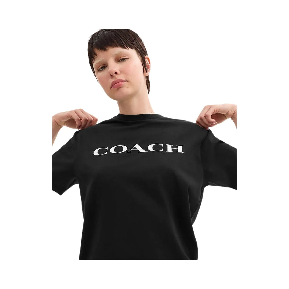Coach Signature T-Shirt In Organic Cotton Black
