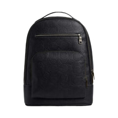 Coach Ethan Backpack In Signature Leather Pebbled Leather-Gunmetal-Black