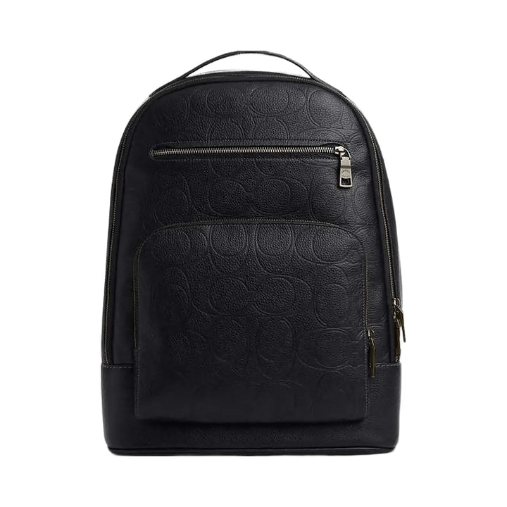 Coach Ethan Backpack In Signature Leather Pebbled Leather-Gunmetal-Black
