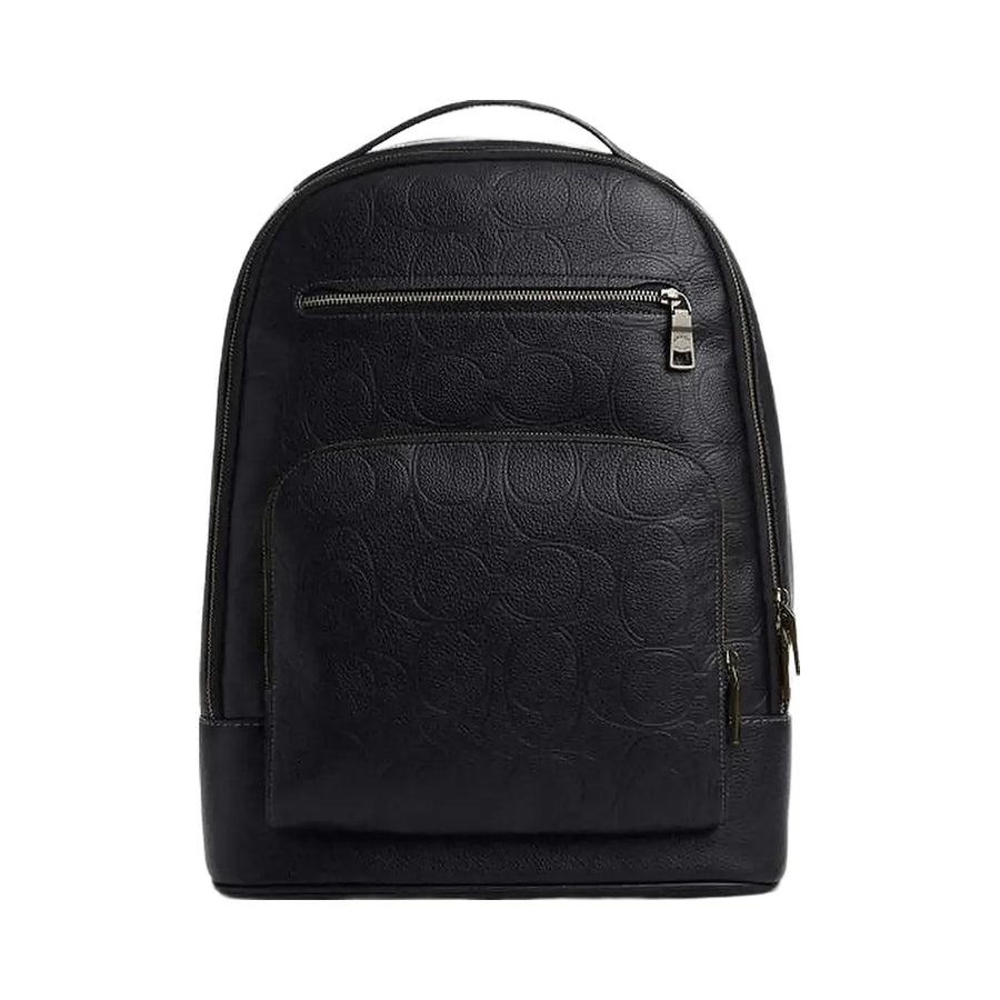 Coach Ethan Backpack In Signature Leather Pebbled Leather-Gunmetal-Black