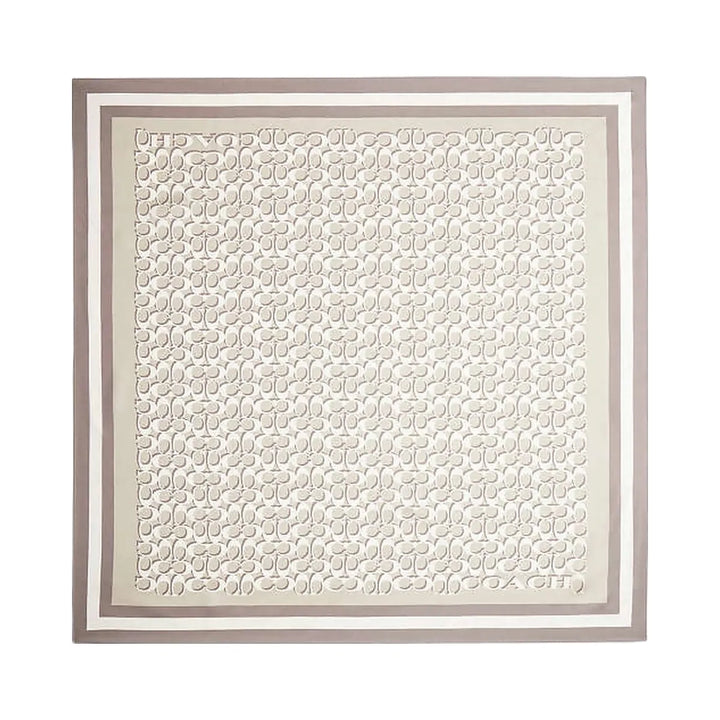 Coach Signature Silk Square Scarf Silk-Bone