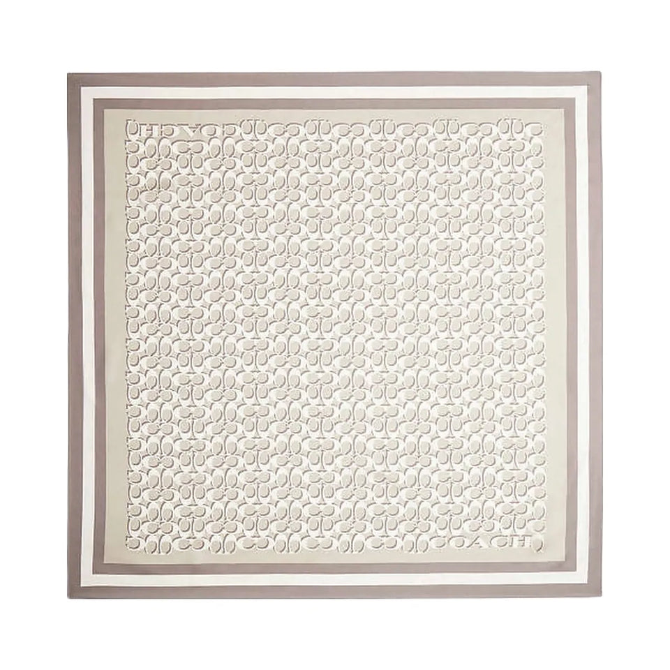 Coach Signature Silk Square Scarf Silk-Bone
