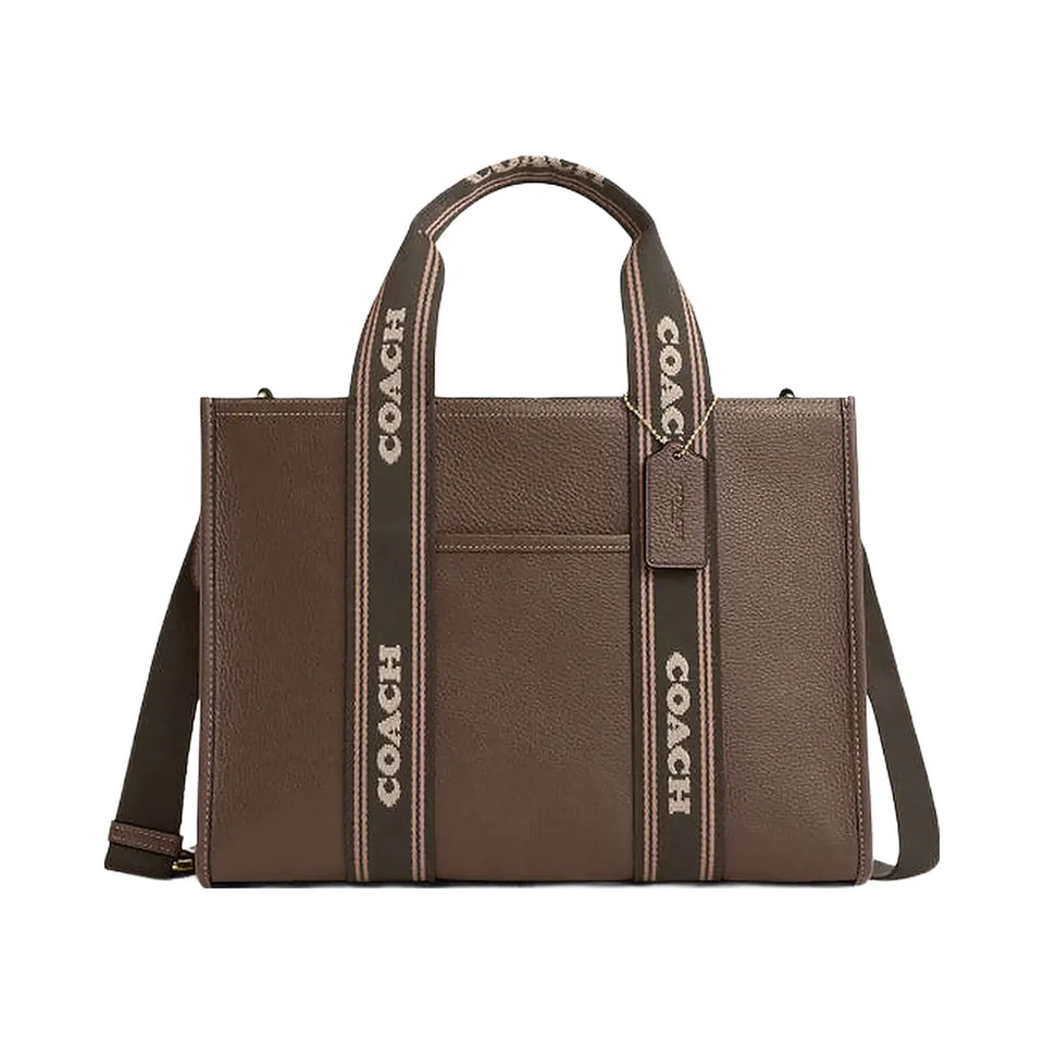 Coach Smith Tote Bag Pebbled Leather-Gold-Dark Stone