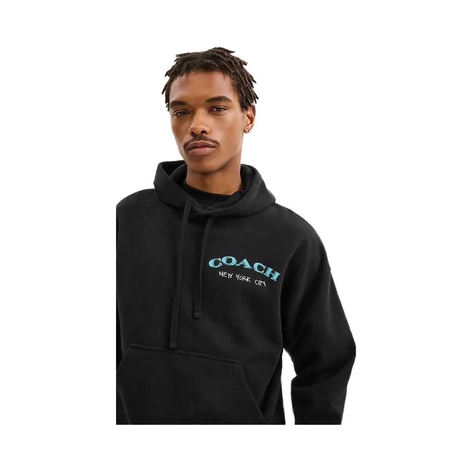 Coach Leatherware Collage Relaxed Hoodie Black