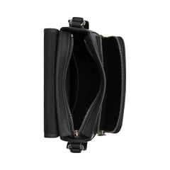Coach Sullivan Flap Crossbody Bag Pebbled Leather-Gunmetal-Black
