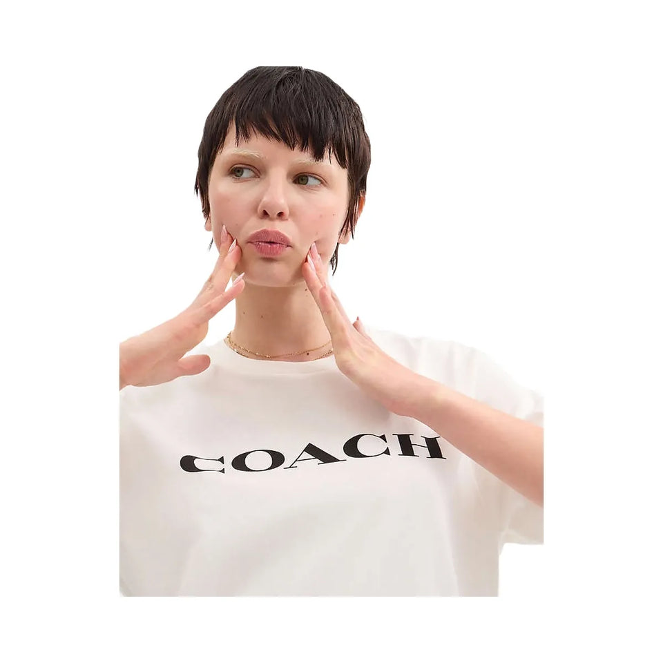 Coach Signature T-Shirt In Organic Cotton White