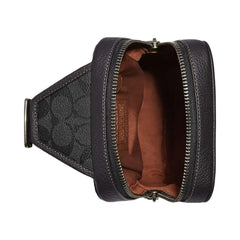 Coach Sullivan Pack In Blocked Signature Canvas Signature Canvas-Gunmetal-Khaki-Charcoal