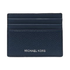 Michael Kors Cooper Pebbled Leather Tall Card Case Navy