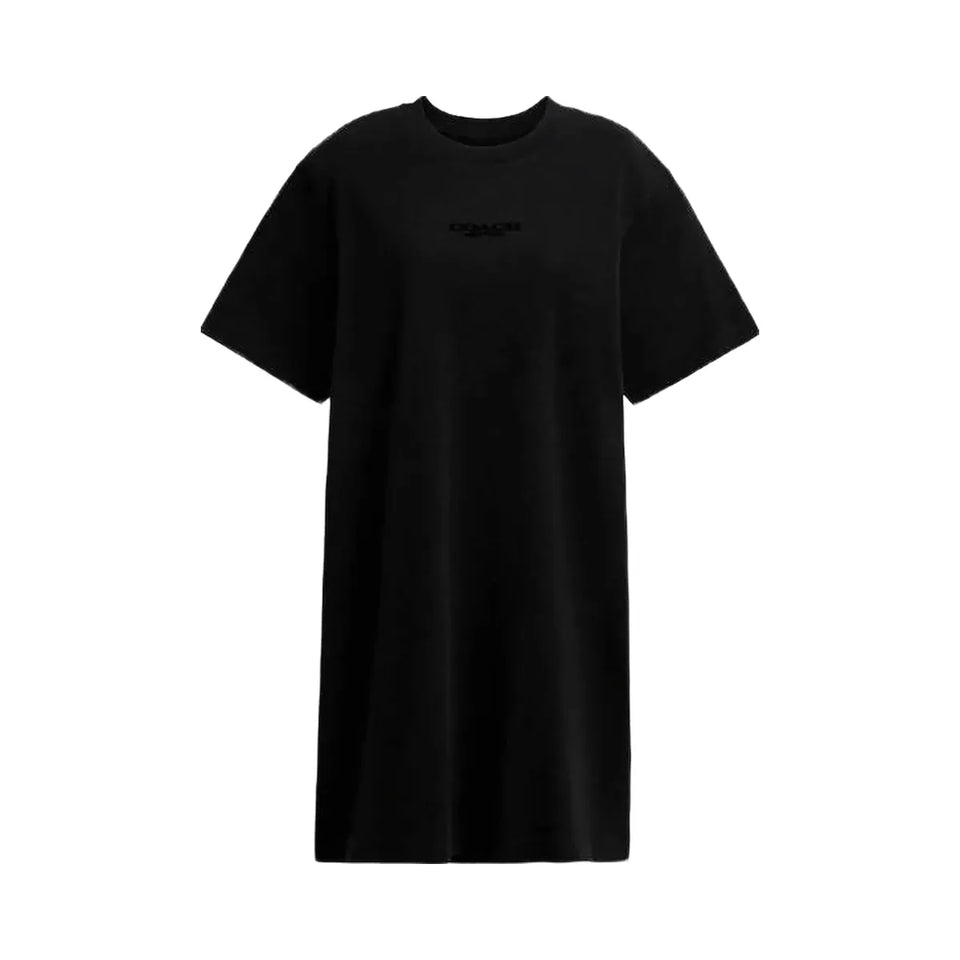 Coach New York T-Shirt Dress In Organic Cotton Black