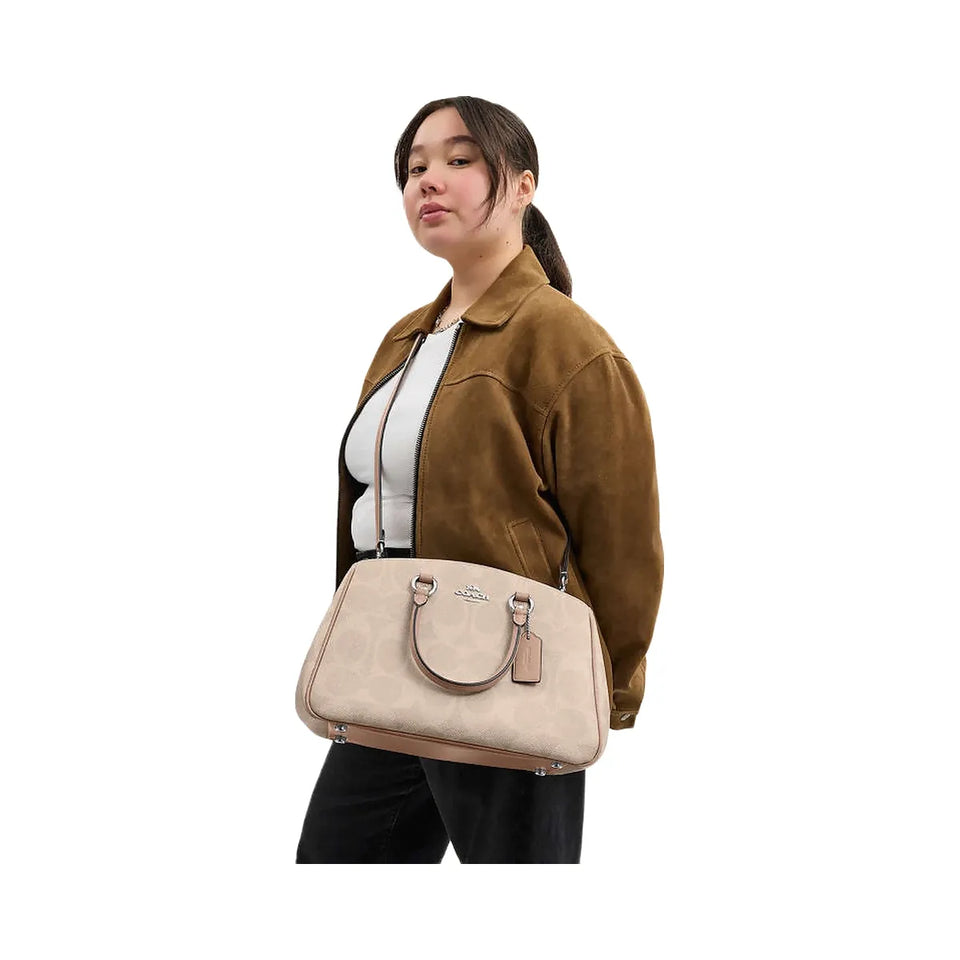 Coach Savannah Carryall Bag In Signature Canvas Signature Canvas-Silver-Sand-Taupe