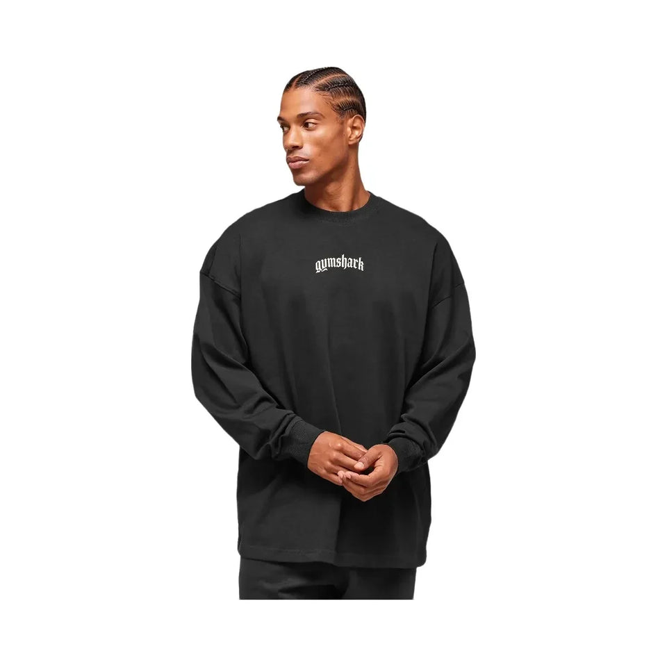 Gymshark Lion Graphic Long Sleeve T-Shirt - Black