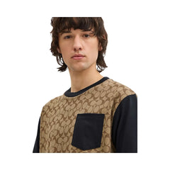 Coach Signature T-Shirt In Organic Cotton Khaki Signature