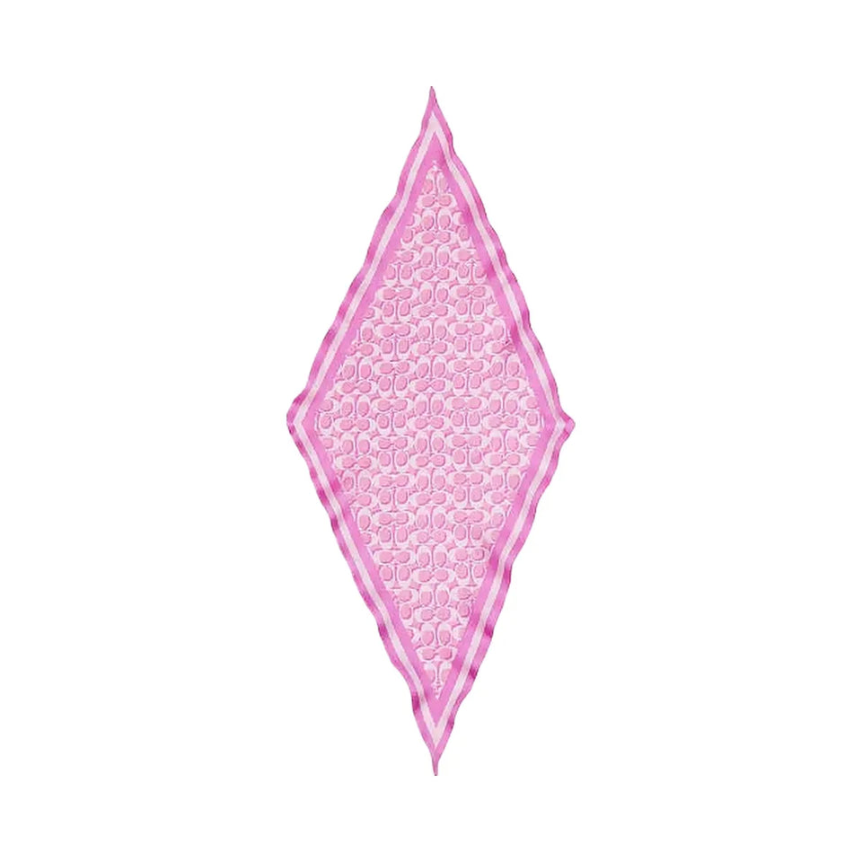 Coach Signature Silk Diamond Scarf Fuschia