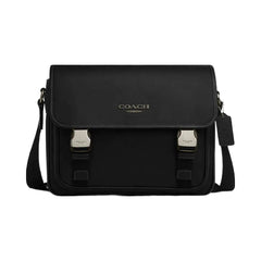 Coach Racer Messenger Bag Smooth Leather-Gunmetal-Black