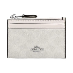 Coach Mini Skinny Id Case In Signature Canvas Signature Canvas-Sv-White-Chalk