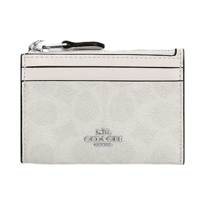 Coach Mini Skinny Id Case In Signature Canvas Signature Canvas-Sv-White-Chalk