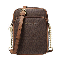 Michael Kors Jet Set Travel Medium Logo Crossbody Bag Brown