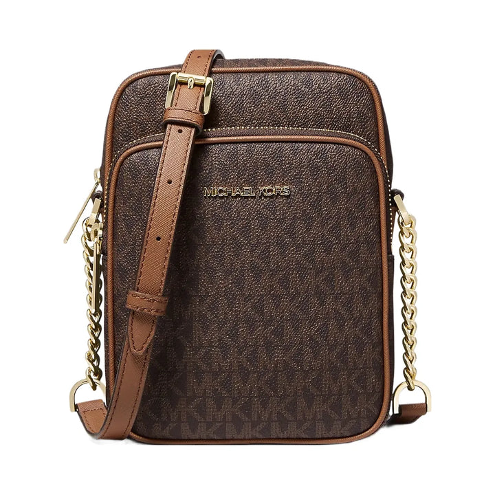 Michael Kors Jet Set Travel Medium Logo Crossbody Bag Brown
