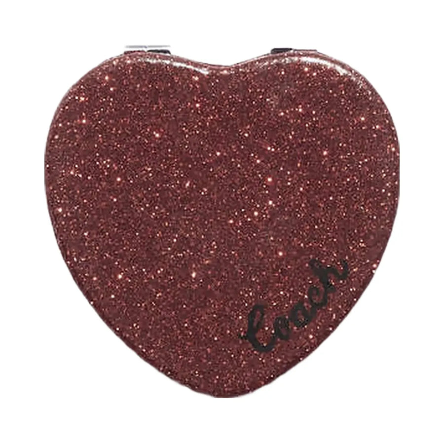 Coach Glitter Heart Compact Gold-Wine Multi