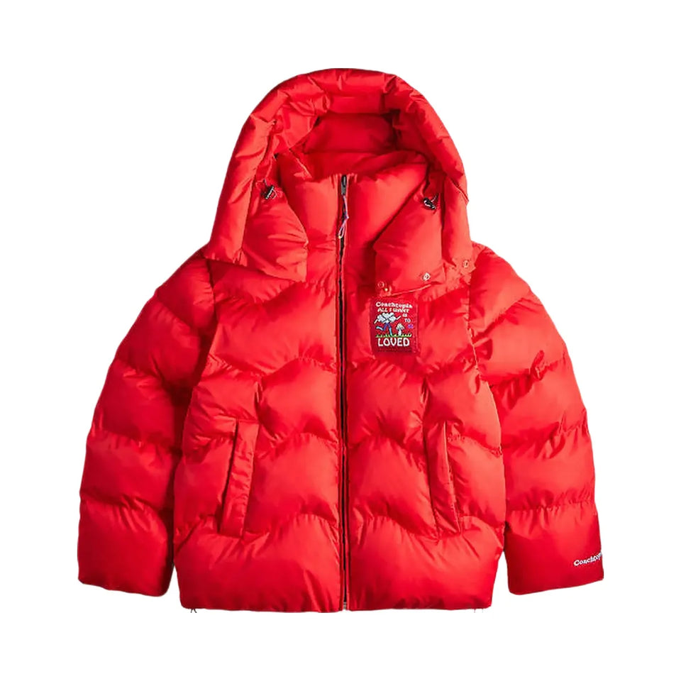 Coach Coachtopia Loop Puffer Jacket Rosebud Red